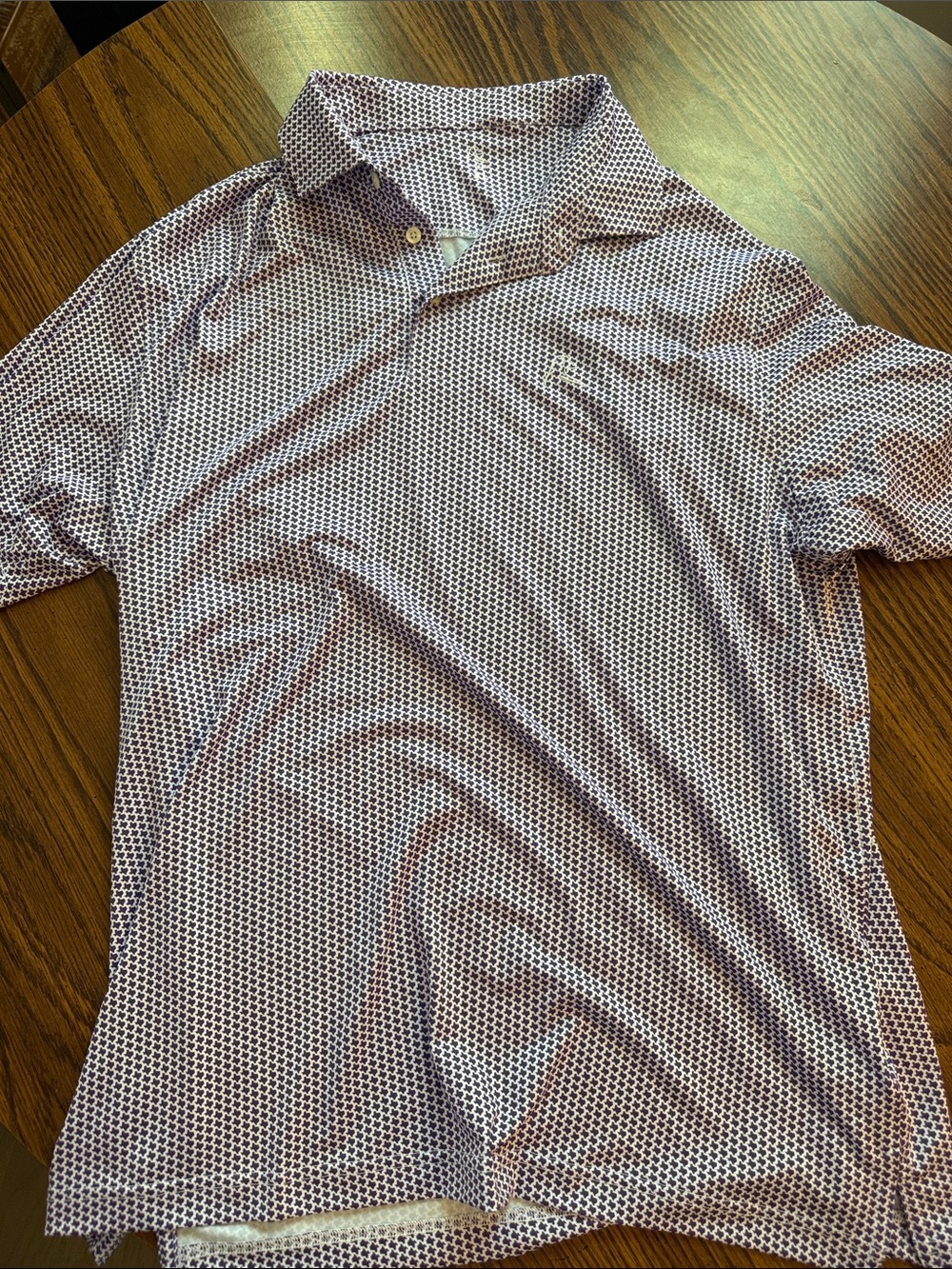 Rhoback Men's Purple Geometric Polo Shirt - Texas State Outline